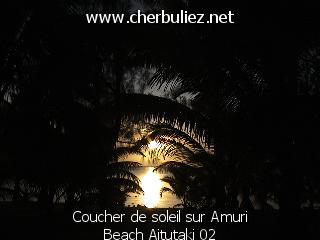 légende: Coucher de soleil sur Amuri Beach Aitutaki 02
qualityCode=raw
sizeCode=half

Données de l'image originale:
Taille originale: 128531 bytes
Temps d'exposition: 1/300 s
Diaph: f/800/100
Heure de prise de vue: 2003:04:12 18:11:42
Flash: non
Focale: 42/10 mm
